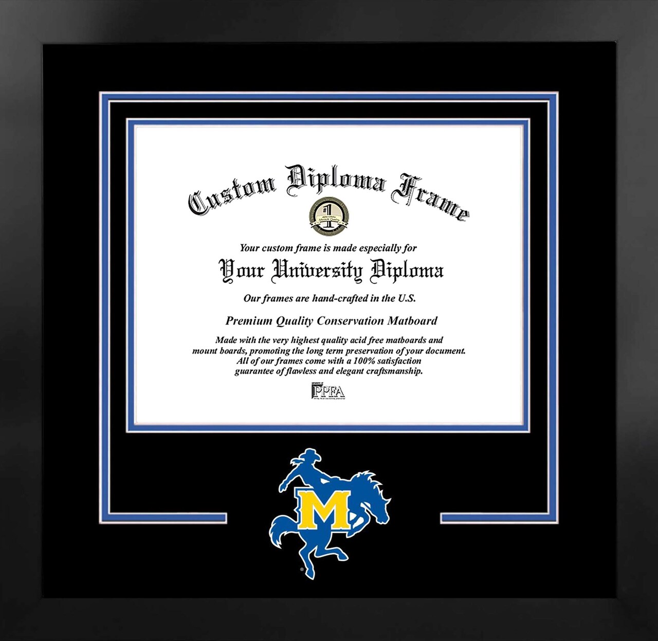 McNeese State University 11w x 8.5h Spirit Diploma Manhattan Black Frame with Bonus Campus Images Lithograph (value savings $59)